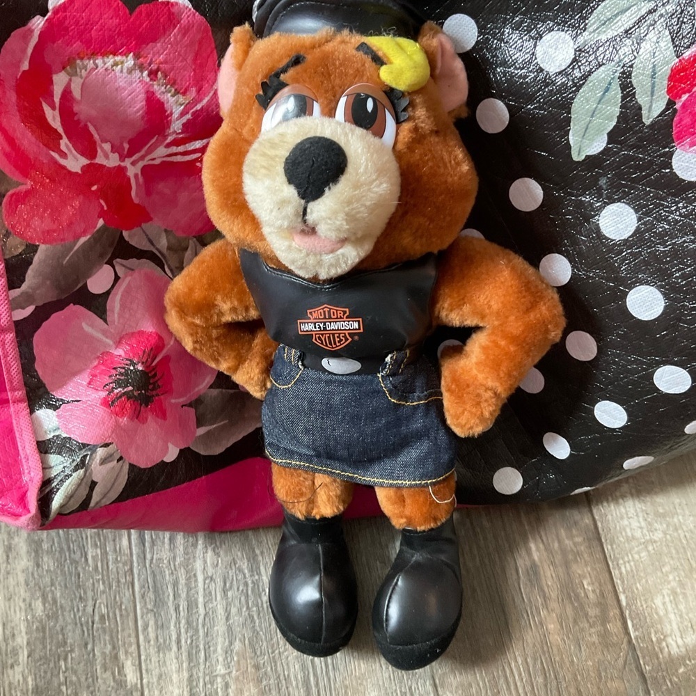 Harley-Davidson Female Bear Biker Chic Plush Toy. 13.5”. Vintage, 1998.
